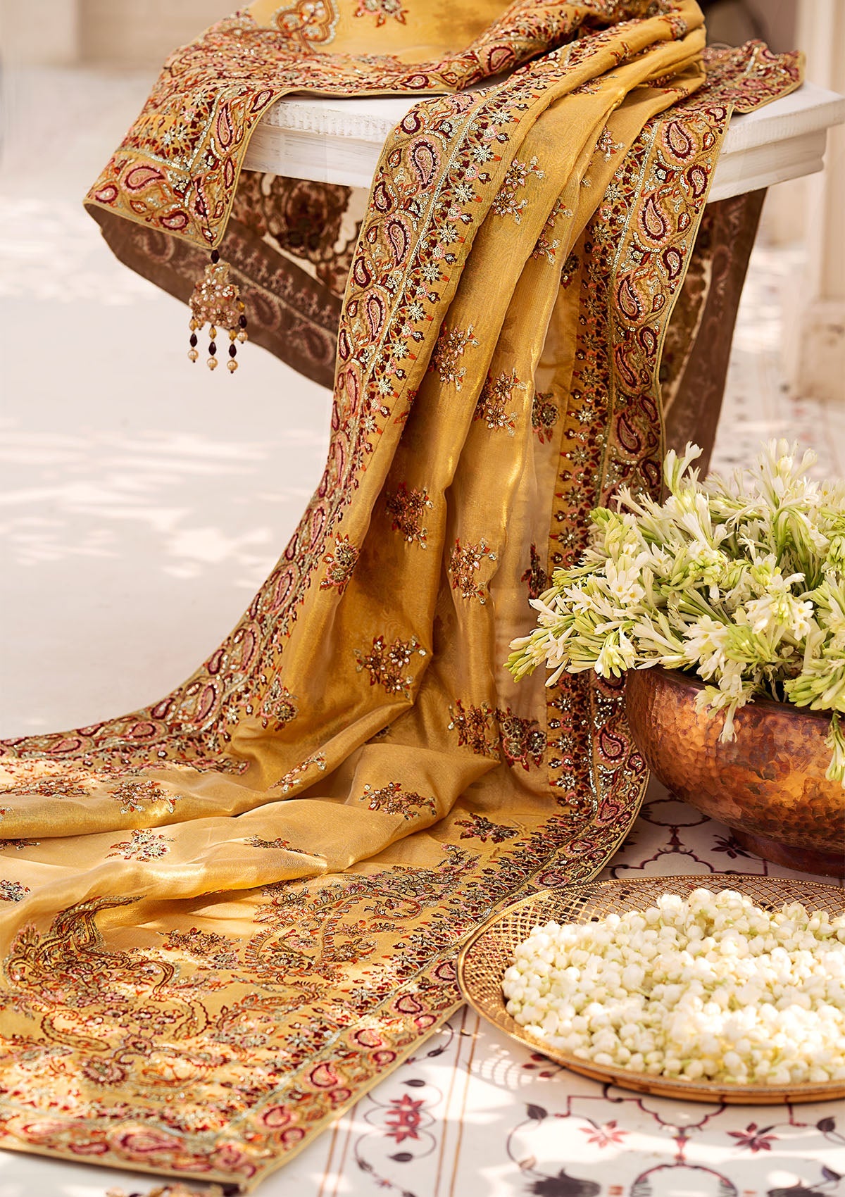 WEDDING FESTIVE ’24 VOL. 2 - INDIAN GOLD TISSUE SHAWL